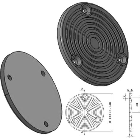 Taco De Goma Para Elevadores Istobal Velyen, 145mm diametro (1/4)
