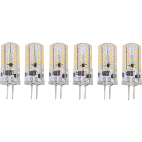 6Pcs GY6.35 LED Bulbs 5W AC 12V Warm White 2700 to 3000K White 6000 to 6500K 500LM 72LED Light Bulbs for Home Office Warm White