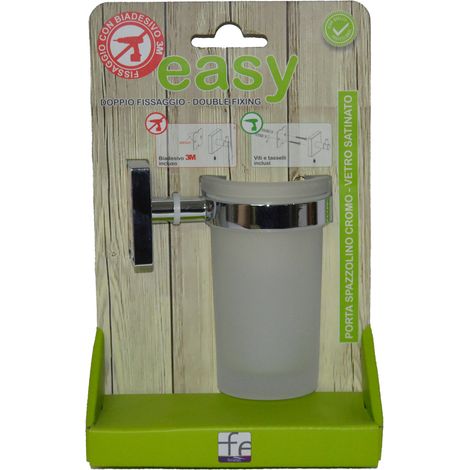 FERIDRAS Easy Portaspazzolino, Cromo, 5x11x13 cm (1/4)