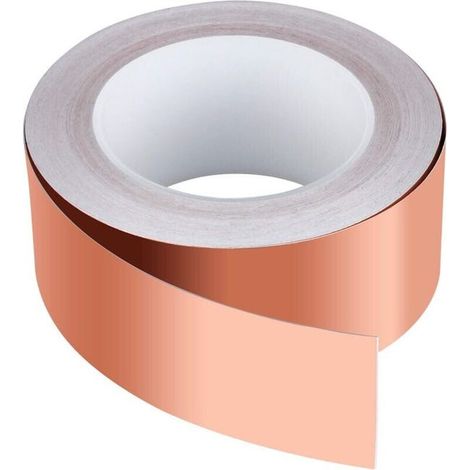 Ruban adhésif cuivre 30m x 50mm, bande de cuivre premium pour blindage EMC et EMI, feuille conductrice autocollante, bricolage et loisirs créatifs (1/5)