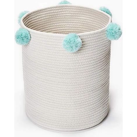 Panier à linge en tissu naturel pour vêtements sales, en feutre et corde de coton tressée, 30 x 35 cm, 1 unité (1/5)
