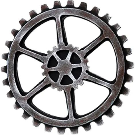 Plaque suspendue délicate, ornement décoratif en fibre de bois haute densité, motif roue dentée - 6 (1/5)