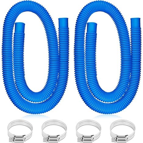 Lot de 2 tuyaux de pompe de piscine de 3,2 x 150 cm de diamètre pour piscine hors sol, compatibles avec pompe de filtre de piscine Intexx 607, 637, tuyaux de pompe de piscine de 3,2 cm de diamètre, (1/5)