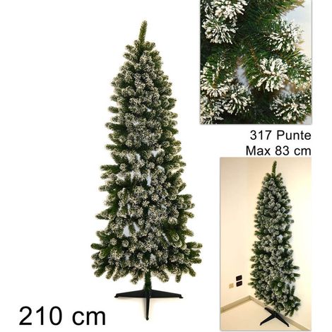 Albero di Natale a Parete Innevato con 317 Rami 180 cm