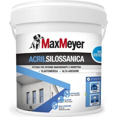 pittura murale acrilsilossanica max meyer bianco 4 lt