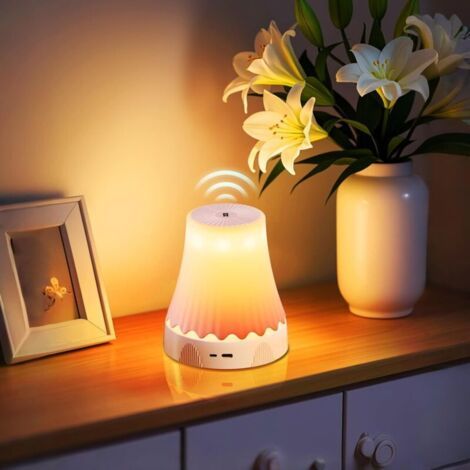 Lampe de table rechargeable à hauteur réglable avec capteur de geste – Lumière ambiante intelligente pour chambre, salon, restaurant ou salle de bain Orange (1/3)
