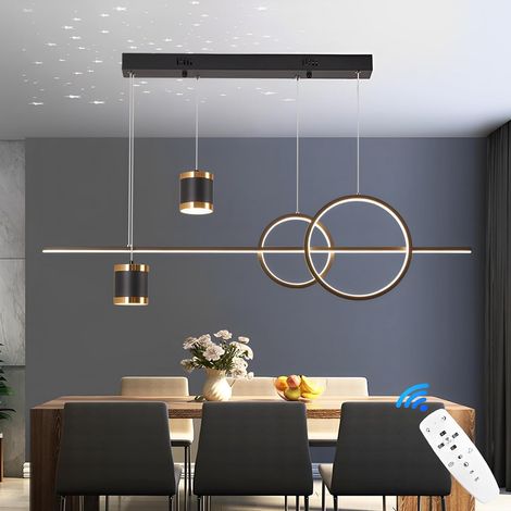 49W Dimmable Suspension LED, Lustre Ciel étoilé avec App, Noir (1/5)