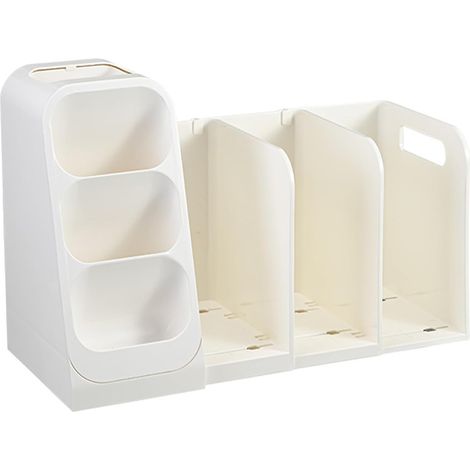 Porte-livres extensible avec porte-stylos pour l'organisation de la table d'étude, serre-livres multifonction, rangement extensible pour papeterie en ABS (1/5)