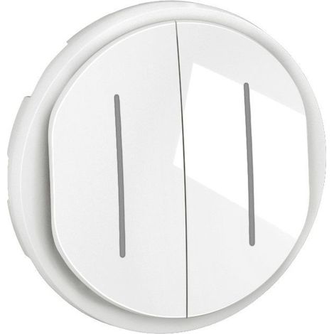 Legrand – Enjoliveur double témoin Céliane – Finition blanche – Pour mécanismes interrupteur Soft 10AX et poussoir NO – Usage intérieur uniquement