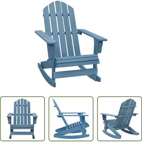 Chaise Adirondack - Chaise à bascule de jardin Adirondack bois de sapin massif bleu (1/5)