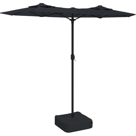 Maison Exclusive - Doppel-Sonnenschirm Schwarz 316x145 cm (1/5)