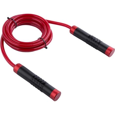 Viktad Hopprep, tungt Hopprep med Justerbart Tjockt PVC-rep, för Crossfit-träning, Boxning, Svart Röd (1/5)
