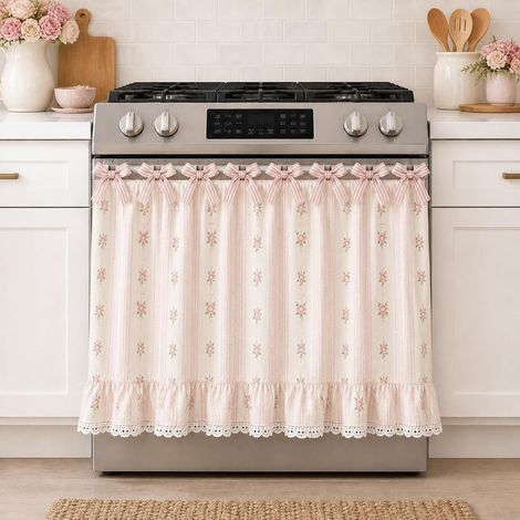 Practical new Handmade farmhouse oven skirt, decorative oven skirt G-1