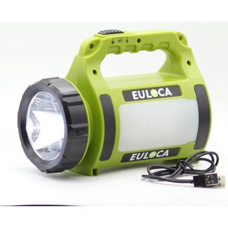 Lampe Torche LED Rechargeable , Lampe Camping 3 en 1 Puissante , 2200mAh Fonction de Batterie Externe, Lanterne Torche Puissante Étanche pour Bricolage, Randonnée, Secours