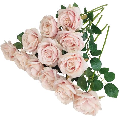 Rosas artificiales negras a granel: 12 tallos, 10 cm de diámetro, flores de plástico con textura sedosa, perfectas para la decoración de bodas en negro (compatibles con diversos temas de boda).