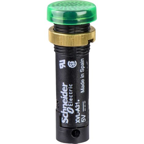 Voyant rond Ø12 IP40 vert DEL intégrée 24V bornes Harmony XVLA (1/3)