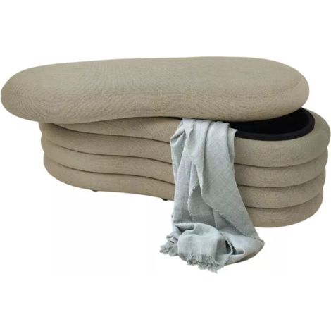 panca contenitore bellahome "goccia" beige 106x43x42 cm (1/4)