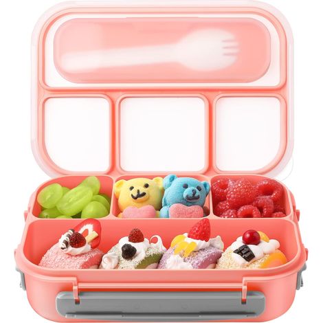 Boîte à bento pour adultes et enfants, contenants pour adultes, enfants et tout-petits, 1300 ml - 4 compartiments (1/5)