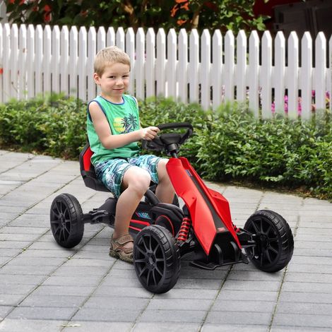 Kart à pédales pour enfant, siège ajustable et frein à main, véhicule à propulsion pour garçons et filles de 3 à 8 ans, loisirs extérieurs