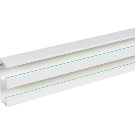 Goulotte d'installation PVC 2 compartiments Logix 45 160x50mm et longueur 2m à équiper de 2 couvercles blanc Artic (68035)