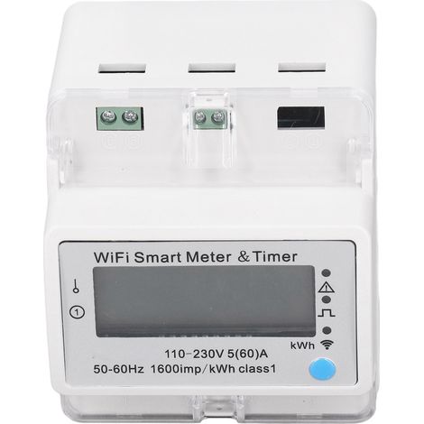 Compteur Énergie Intelligent DIN Rail Affichage Numérique Wattmètre WiFi Moniteur Électrique Interrupteur AC 110-230V (1/5)
