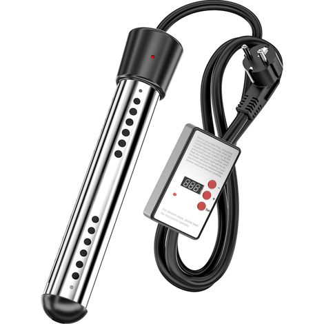 Chauffe-eau électrique 2500W avec tension d'immersion, chauffe-eau de piscine, chauffe-eau portable, adapté aux bassins, seaux