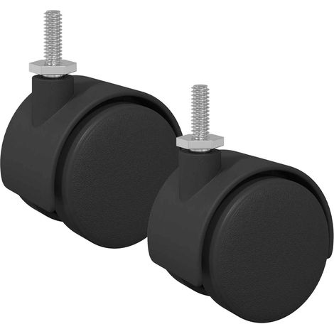 vidaXL  Casters  2 pcs Black 40.1 x 37.8 mm PP and Iron