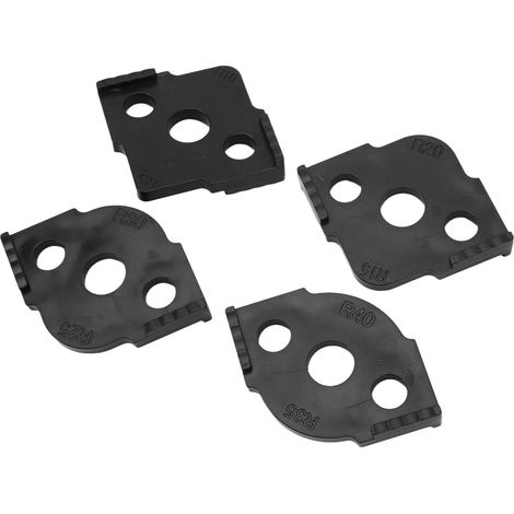 4 Frässchablonen für abgerundete Ecken (R), schwarze ABS-Frässchablone, Eckenfräsführung, Eckenpositionierer, Holzbearbeitungswerkzeug, 4er-Set (1/5)