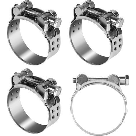 4pcs Colliers de Serrage à Boulon de 60-63 mm en Inox 304. 22 mm de Large. T-collier de Serrage à Vis. Collier Durite pour Tuyau d'Échappement Moto. Tuyaux et Tubes (1/5)