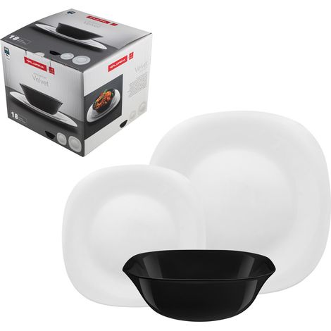 Florina Velvet Opalglas-Speiseteller-Set, 18-teilig