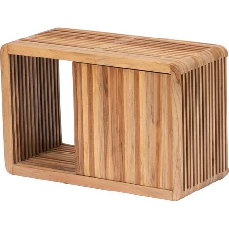 Amadeus - Console murale petit modèle en teck recyclé L55 cm Calopsite (1/3)