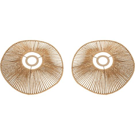 Lampenschirme aus geflochtenem Rattan – 2er-Set – Natürlicher Bohème-Stil – Sanftes Licht – Geeignet für Wohn- und Esszimmer – Passender Durchmesser (1/5)