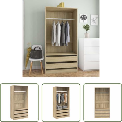 Kleiderschrank Sonoma-Eiche -  Kleiderschrank Sonoma-Eiche 100x50x200 cm Holzwerkstoff (1/5)