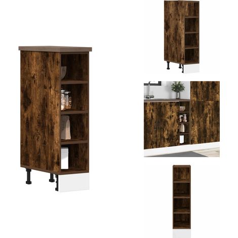 Armoire de plancher chêne fumé 20x44,5x81,5cm bois d'ingénierie - Armoire De Plancher - Armoires De Plancher - Armoire De Cuisine - Placard De Cuisine (1/5)