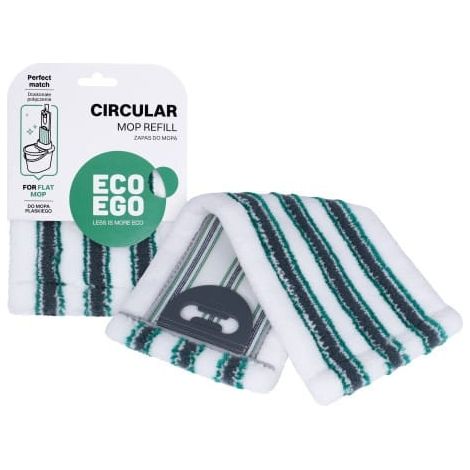 Lingette de rechange pour balai à franges circulaire EcoEgo en microfibres, nettoyage sans contact, mains propres, coloris gris-graphite-vert (1/5)