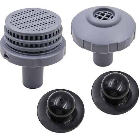 Kits de connecteurs de Jet d'eau de Piscine avec Grille de crépine de Sortie, buse d'entrée et Bouchon de Trou avec raccords de 1,25 Pouces (1/5)