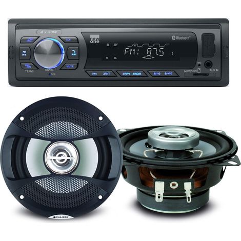 Pack sono voiture Auto Radio NewOne AR375BT 120 Watts + 2 haut parleurs 10cm 80W
