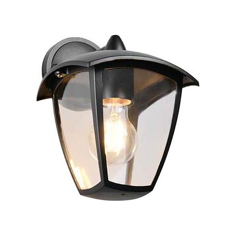 Applique d'extérieur en aluminium noir, applique murale, éclairage de façade, E27, IP44, H 24 cm (1/5)
