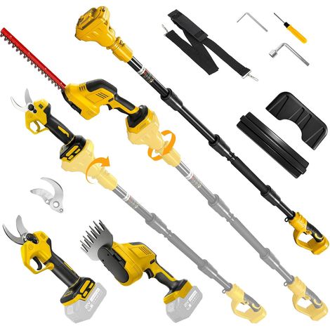 Cisaille électrique et taille-haie compatible avec batterie 20 V Max, mini tronçonneuse électrique avec extension d'arbre, coupe-branches (1/5)