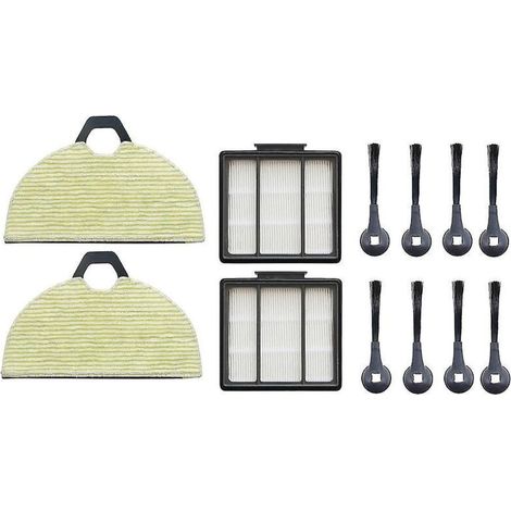 Kit de 12 pièces de rechange pour brosses latérales, filtres, tampon de nettoyage pour aspirateur robot Rv2001wd Av2001wd (1/3)