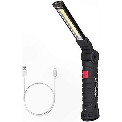 Wiederaufladbare LED-Taschenlampe mit Magnet, tragbare Arbeitsleuchte mit Haken, handliche Inspektionsleuchte für Camping, magnetische Baustellenleuchte, leistungsstarke USB-Taschenlampe. (1/5)