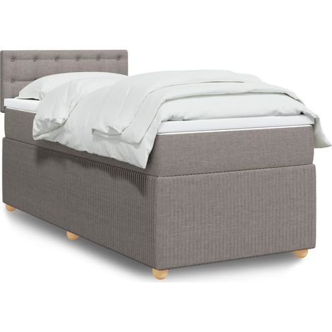 Giroletto a Molle con Materasso Tortora 90x190 cm in Tessuto vidaXL (1/5)