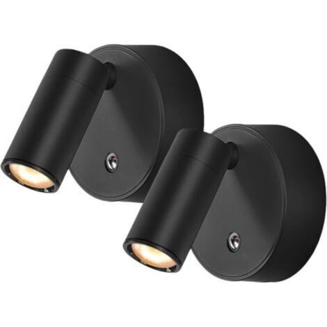 Applique Murale avec Interrupteur, 2 Pièces Orientable à LED Liseuse Lampe de Lecture Dimmable 3 Couleurs de Lumière Lampe de Chevet Murale Moderne pour Chambre Salon Camping (1/5)
