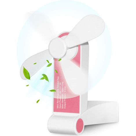 Petit ventilateur portable pliable rechargeable, ventilateur de voyage USB pour bureau et extérieur, compact et pratique