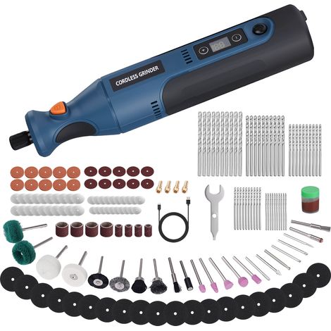 Ensemble de 179 Outils Rotatifs Électriques (5 000 à 25 Tr Min), Perceuse-Meuleuse Électrique sans Fil Haute Puissance (7, 4 V Cc, 1 100 Mah) (1/5)