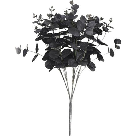 Artificial Eucalyptus Stems and Leaves, Silk Bouquet Branches to Create a Refined Atmosphere in Homes, Shops, Parties, and Interiors, Black (1/5)