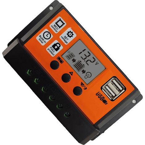 Contrôleur de charge solaire 12V 24V 30A avec affichage LED, régulateur de charge et de décharge pour l'alimentation électrique (1/5)
