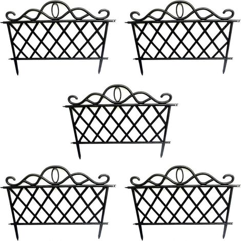 Lot de 5 panneaux décoratifs pour clôture, barrière anti-animaux, bordure de jardin ou de parterre de fleurs. (1/4)