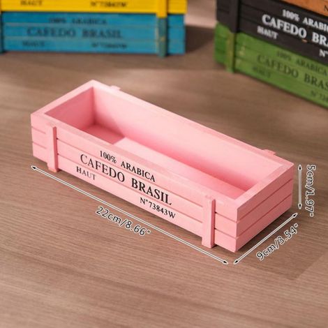 Boîte À Plantes - Bois Naturel - Rectangulaire - Pour Extérieur Intérieur - Herbes Légumes Fleurs Succulentes - 22,5 x 8,5 x 4,5 cm - 1 Pièce (1/5)
