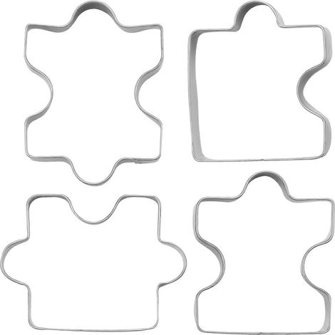 Ausstechformen aus Edelstahl für Fondant, Kekse, Kuchen und Gebäck, Puzzleform, 4-teilig (1/5)